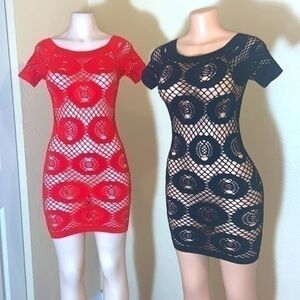 Black Sexy Go go Mesh knitted Bodycon Dress